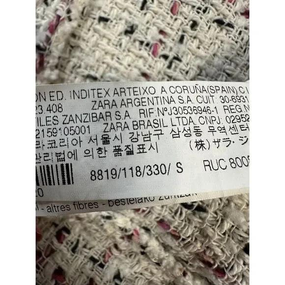 Zara Textured Weave Tweed Mini Dress sz Small - Picture 11 of 13